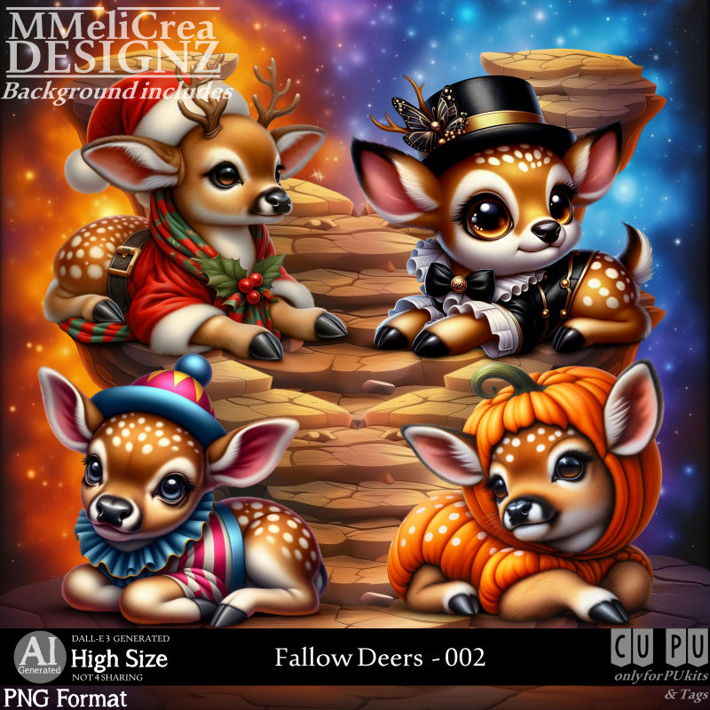 (image for) AI - Fallow Deers - CU002 (CU4PU/PNG)